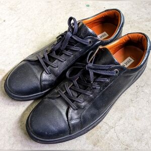 Genuine Leather Dark Navy Low Profile Sneaker, Size 11